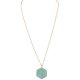 Semi Precious Stone Hexagon Necklace