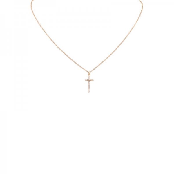 Cream Pearl Cross Necklace