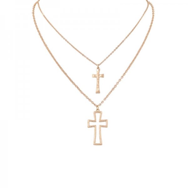 Cross Pendant 2-Piece Necklace Set