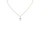 Cream Pearl Cross Chain Necklace